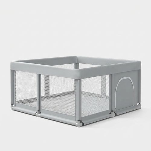 Fshibila 50×50 baby playpen in grey, newest model with 4.5-star rating