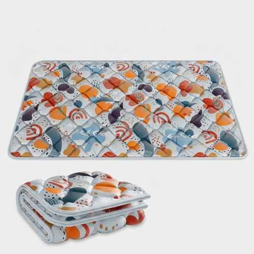 Fshibila 74×50 grey foam play mat with animal print